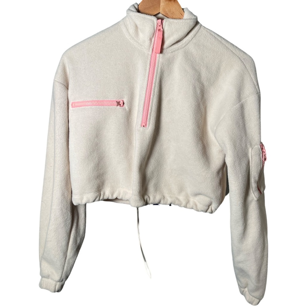 Furry cropped turtle neck jacket